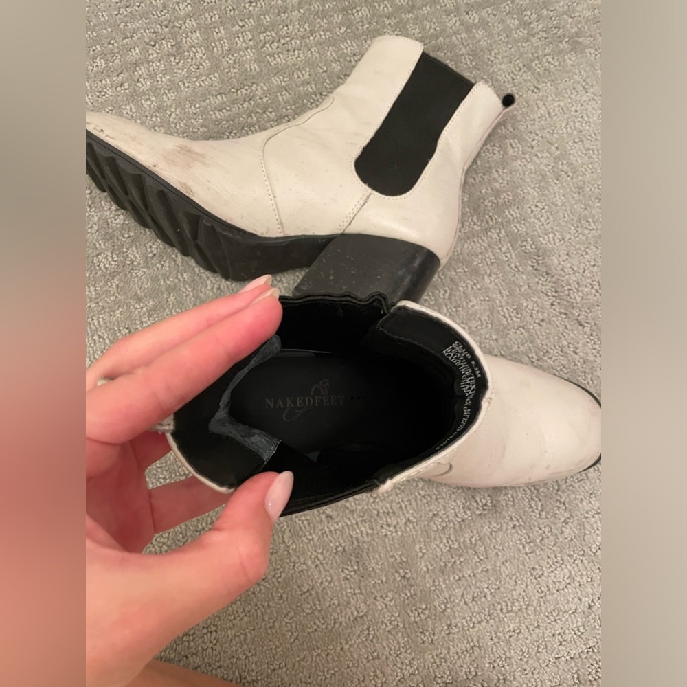 White Heeled Booties - Picture 2 of 6